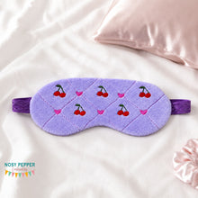 Load image into Gallery viewer, Cherry Quilted sleep mask machine embroidery design (2 sizes included) DIGITAL DOWNLOAD