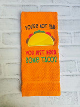 Load image into Gallery viewer, Sad Tacos applique machine embroidery design (4 sizes included) DIGITAL DOWNLOAD