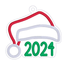 Load image into Gallery viewer, Santa 2024 applique ornament/bag tag/bookmark machine embroidery design DIGITAL DOWNLOAD