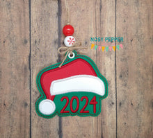 Load image into Gallery viewer, Santa 2024 applique ornament/bag tag/bookmark machine embroidery design DIGITAL DOWNLOAD