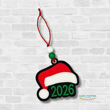 Load image into Gallery viewer, Santa 2026 applique ornament machine embroidery design DIGITAL DOWNLOAD