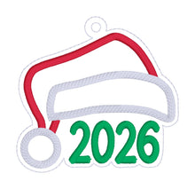 Load image into Gallery viewer, Santa 2026 applique ornament machine embroidery design DIGITAL DOWNLOAD