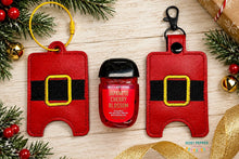 Load image into Gallery viewer, Santa Belt Sanitizer Holder (2 sizes available) machine embroidery design DIGITAL DOWNLOAD