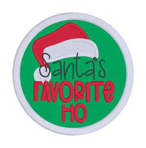 Santa's Favorite Ho patch (2 sizes included) machine embroidery design DIGITAL DOWNLOAD