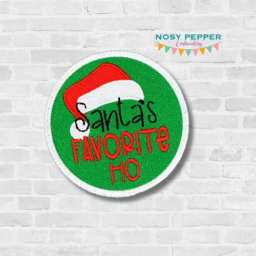 Santa's Favorite Ho patch (2 sizes included) machine embroidery design DIGITAL DOWNLOAD