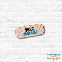 Load image into Gallery viewer, Save Yourself patch (2 sizes included) machine embroidery design DIGITAL DOWNLOAD