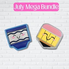 Load image into Gallery viewer, Crayon and Pencil coaster (2 sizes included) July 2024 Mystery Bundle machine embroidery design DIGITAL DOWNLOAD