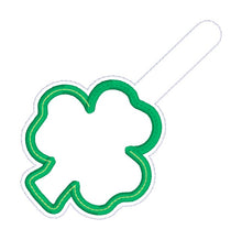 Load image into Gallery viewer, Shamrock applique shaker snap tab and eyelet fob set (single and multi files included) machine embroidery design DIGITAL DOWNLOAD