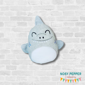 Shark stuffie (5 sizes included) machine embroidery design DIGITAL DOWNLOAD