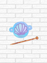 Load image into Gallery viewer, Shell applique Bun cover machine embroidery design DIGITAL DOWNLOAD