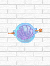 Load image into Gallery viewer, Shell applique Bun cover machine embroidery design DIGITAL DOWNLOAD