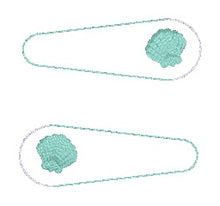 Load image into Gallery viewer, Shell barrette cover --MAY 26 MB__machine embroidery design DIGITAL DOWNLOAD