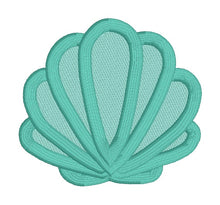 Load image into Gallery viewer, Shell patch (2 sizes included) machine embroidery design DIGITAL DOWNLOAD