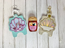 Load image into Gallery viewer, Shell applique shaker Sanitizer Case (2 sizes available) machine embroidery design DIGITAL DOWNLOAD