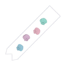 Load image into Gallery viewer, Shell key fob set machine embroidery file (3 sizes, single and multi files included) DIGITAL DOWNLOAD