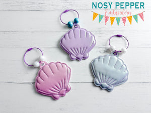 Shell Puff April Mystery Bundle ornament/bag tag/bookmark machine embroidery design DIGITAL DOWNLOAD
