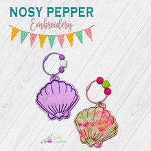 Load image into Gallery viewer, Shell Puff April Mystery Bundle ornament/bag tag/bookmark machine embroidery design DIGITAL DOWNLOAD