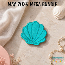 Load image into Gallery viewer, Shell patch (2 sizes included) machine embroidery design DIGITAL DOWNLOAD