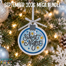 Load image into Gallery viewer, Silent Night applique ornament --2026 Holiday Bundle-- machine embroidery design DIGITAL DOWNLOAD