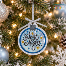 Load image into Gallery viewer, Silent Night applique ornament --2026 Holiday Bundle-- machine embroidery design DIGITAL DOWNLOAD