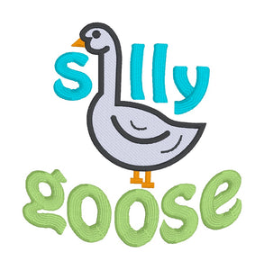 Silly Goose applique machine embroidery design (5 sizes included) DIGITAL DOWNLOAD