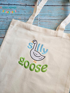Silly Goose applique machine embroidery design (5 sizes included) DIGITAL DOWNLOAD