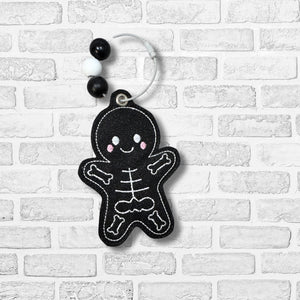 Skeleton Gingerbread Bag tag machine embroidery design DIGITAL DOWNLOAD
