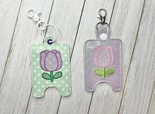 Load image into Gallery viewer, Sketchy Tulip Sanitizer Case (2 sizes available) machine embroidery design DIGITAL DOWNLOAD