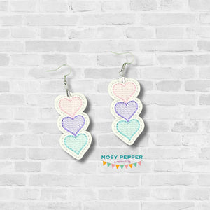 Sketchy Heart ITH earrings DEC 24 Patreon Bundle machine embroidery design DIGITAL DOWNLOAD