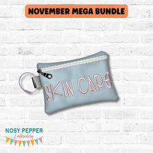 Load image into Gallery viewer, Skin Care ITH Bag (4 sizes available) machine embroidery design DIGITAL DOWNLOAD