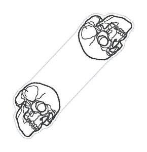 Skull magnetic bookmark machine embroidery design (single and multi files included) DIGITAL DOWNLOAD