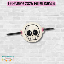 Load image into Gallery viewer, Skull Bun cover machine embroidery design DIGITAL DOWNLOAD