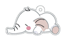 Load image into Gallery viewer, Sleepy Elephant snap tab and eyelet fob March 25 Mystery Bundle (single and multi files included) machine embroidery file DIGITAL DOWNLOAD