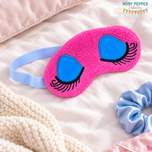 Load image into Gallery viewer, Eyes applique sleep mask machine embroidery design (2 sizes included) DIGITAL DOWNLOAD