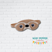 Load image into Gallery viewer, Sloth Sleep Mask machine embroidery design (2 sizes included) DIGITAL DOWNLOAD
