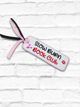 Load image into Gallery viewer, Slow Burn 5x7 bookmark machine embroidery design DIGITAL DOWNLOAD