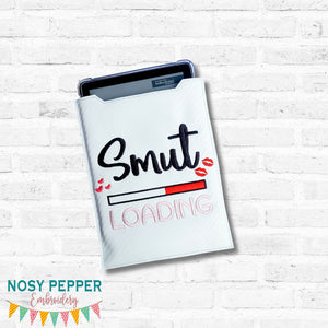 Smut Loading reader sleeve (3 sizes included) machine embroidery design DIGITAL DOWNLOAD