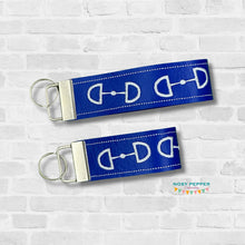 Load image into Gallery viewer, Snaffle Bit fob set machine embroidery file (2 sizes, single and multi files included) DIGITAL DOWNLOAD
