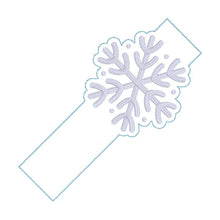 Load image into Gallery viewer, Large Snowflake fob set machine embroidery file (3 sizes, single and multi files included) DIGITAL DOWNLOAD