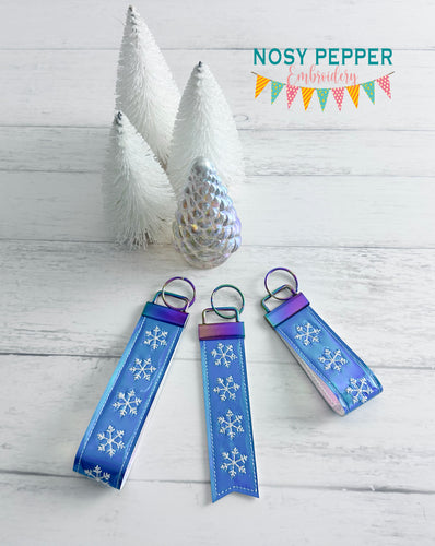 Snowflake fob set machine embroidery file (3 sizes, single and multi files included) Oct '24 Mystery Bundle DIGITAL DOWNLOAD