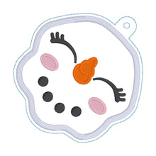 Load image into Gallery viewer, Snowman appliqué ornament machine embroidery design DIGITAL DOWNLOAD
