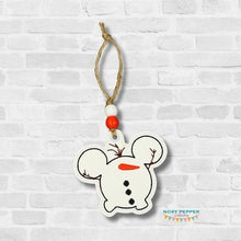 Load image into Gallery viewer, Snowman Mouse ornament/bookmark/bag tag tmachine embroidery design DIGITAL DOWNLOAD