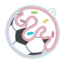 Load image into Gallery viewer, Soccer Drip applique bag tag/bookmark/ornament machine embroidery design DIGITAL DOWNLOAD