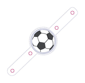 Soccer hair tie holder (2 sizes included) machine embroidery design DIGITAL DOWNLOAD