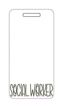 Load image into Gallery viewer, Social Worker Badge buddy machine embroidery design DIGITAL DOWNLOAD