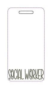 Social Worker Badge buddy machine embroidery design DIGITAL DOWNLOAD