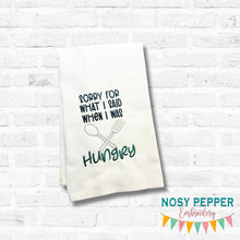 Load image into Gallery viewer, Sorry For Hungry machine embroidery design (4 sizes included) DIGITAL DOWNLOAD
