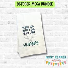 Load image into Gallery viewer, Sorry For Hungry machine embroidery design (4 sizes included) DIGITAL DOWNLOAD