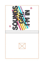 Load image into Gallery viewer, Sounds Gay notebook cover 2 sizes available machine embroidery design DIGITAL DOWNLOAD