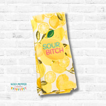 Load image into Gallery viewer, Sour B*tch Appliqué Embroidery Design – Funny Snarky Design (5 Sizes included)